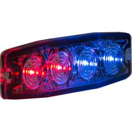 Buyers 4.4" Red/Blue Surface Mount Ultra-Thin Strobe Light With 4 LED - 8892245