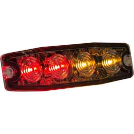 Buyers 4.4" Amber/Red Surface Mount Ultra-Thin Strobe Light - 4 LED - 8892246
