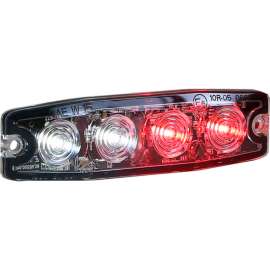 Buyers 4.4" Clear/Red Surface Mount Ultra-Thin Strobe Light - 4 LED - 8892247