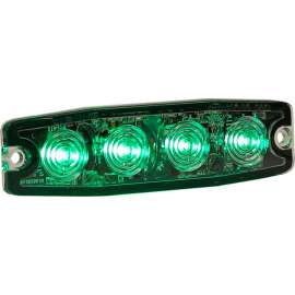 Buyers 4.4" Green Surface Mount Ultra-Thin Strobe Light With 4 LED - 8892249