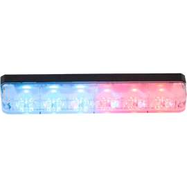 Buyers 5.19" Red/Blue Low Profile Strobe for Narrow Grill Spacing With 6 LED - 8892805