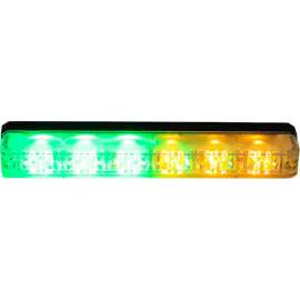 Buyers 5.19" Amber/Green Low Profile Strobe for Narrow Grill Spacing With 6 LED - 8892810