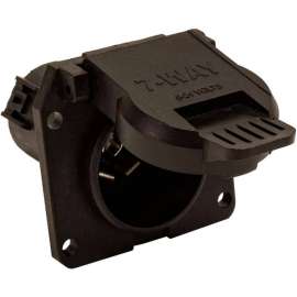 Buyers Products 7-Way Black Plastic Flat Pin Truck Receptable with Twist Lock - TC1771P
