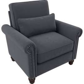 Bush Business Furniture Coventry Accent Chair w/ Nailheads & Arm, Dark Gray
