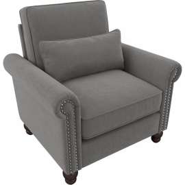 Bush Business Furniture Coventry Accent Chair w/ Nailheads & Arm, French Gray