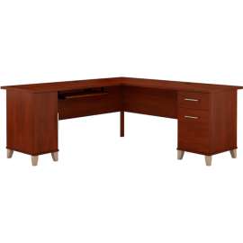 Bush Furniture L-Desk - 72"W - Hansen Cherry - Somerset Series