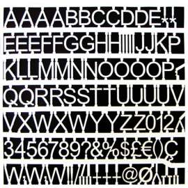 MasterVision .75" White Plastic Set of Letters, Numbers & Symbols