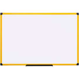 MasterVision Industrial Magnetic Steel Dry-Erase Board, 36" X 48", Yellow Aluminum Frame
