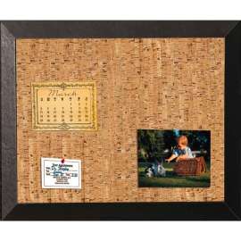 MasterVision Kamashi Cork Bulletin Board, Black MDF Frame, 18" X 24"
