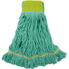 Boardwalk EcoMop Looped-End Mop Head, Recycled Fibers, Large Size, Green, 12/case