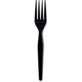 Boardwalk Heavyweight Wrapped Polystyrene Cutlery, Fork, Black, 1,000/case