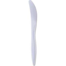 Boardwalk Mediumweight Wrapped Polypropylene Cutlery, Knives, White, 1,000/case