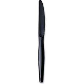 Boardwalk Heavyweight Wrapped Polystyrene Cutlery, Knife, Black, 1,000/case