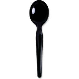 Boardwalk Heavyweight Polystyrene Cutlery, Soup Spoon, Black, 1000/case