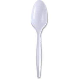 Boardwalk Mediumweight Wrapped Polypropylene Cutlery, Teaspoon, White, 1,000/case