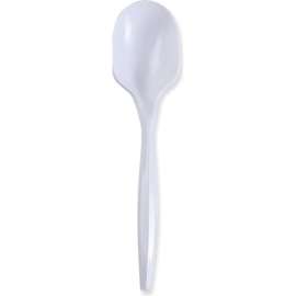 Boardwalk Mediumweight Wrapped Polypropylene Cutlery, Soup Spoon, White, 1,000/case