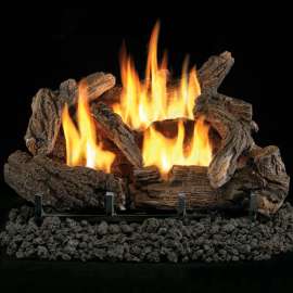 ProCom Ventless Dual Fuel Gas Log Set, 18", 30000 BTU, T-Stat Control