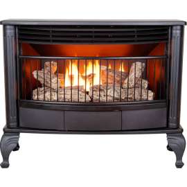 ProCom Ventless Dual Fuel Gas Stove, 25000 BTU, Remote Control, Black