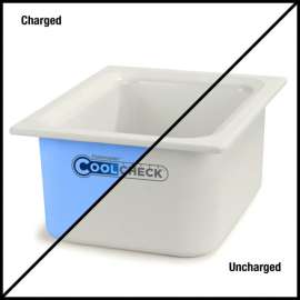 Carlisle Coldmaster Coolcheck Food Pan, 12-3/4"L x 10-3/8"W x 6"H, White