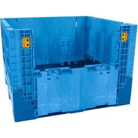 Buckhorn BN4845342023000 Folding Bulk Shipping Container - 48"L x 45"W x 34"H, 2500 Lb. Cap. Blue