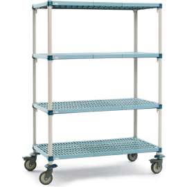 Metromax Q Shelf Truck w/4 Shelves, 1000 lb. Capacity, 60"L x 24"W x 68"H, Blue