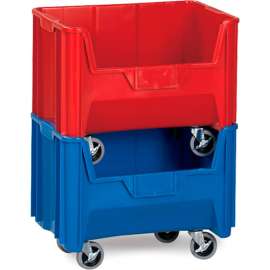 Quantum Mobile Heavy Duty Giant Stacking Bin, 19-7/8"W x 15-1/4"D x 15-3/4"H, Black
