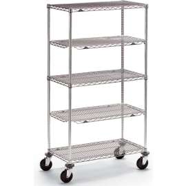 Metro qwikSLOT Wire Shelf Truck w/3 Shelves, 800 lb. Capacity, 36"L x 24"W x 68"H