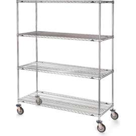 Metro Stainless Steel Wire Shelf Truck w/4 Shelves, 1200 lb. Capacity, 36"L x 18"W x 68"H