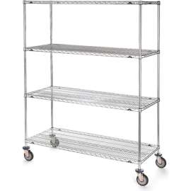 Metro Super Erecta Shelf Truck w/4 Shelves, 900 lb. Capacity, 36"L x 24"W x 79"H, Silver
