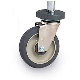 Metro 5" Casters for Super Erecta Shelving - 5" Polyurethane Swivel Caster with Brake and Bumper