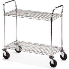 Metro Wire Cart w/2 Shelves, 800 lb. Capacity, 42"L x 24"W x 39-1/2"H