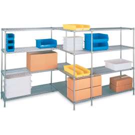 Metro, Brite, 4 Tier, Wire Shelving Add-On Unit, 48"W x 24"D x 63"H