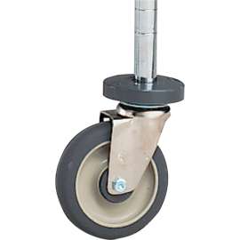Metro Round-Post Casters - 5" Rubber Swivel with Bumper