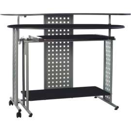 OneSpace 50-100705 Regallo Expandable L-Shaped Computer Desk, Black