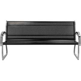 6' Parkview Stainless Steel Skyline Bench, Black