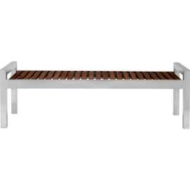 MedTech Woodgrain & Stainless Steel Skyline Bench, Espresso
