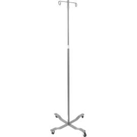 Drive Medical 13033SV Economy Removable Top IV Pole, Silver Vein, 2 Hook, 40"- 82" Height