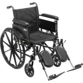 Cruiser X4 Wheelchair with Adjustable Detachable Full Arms, Elevating Leg Rests, 20" Seat