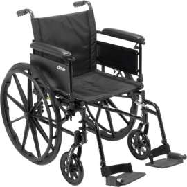 Cruiser X4 Wheelchair with Adjustable Detachable Full Arms, Swing Away Footrests, 20" Seat