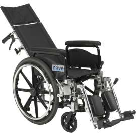 Viper Plus GT Full Reclining Wheelchair, Detachable Full Arms, 18" Seat