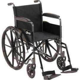 Silver Sport 1 Wheelchair with Full Arms and Swing-away Footrests, 18" Seat
