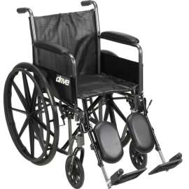 Silver Sport 2 Wheelchair, Detachable Full Arms, Elevating Leg Rests, 16" Seat