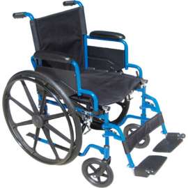16" Blue Streak Wheelchair, Flip Back Desk Arms, Elevating Legrests