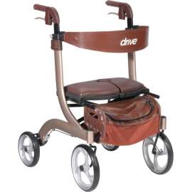 Drive Medical Nitro DLX Euro Style Walker Rollator RTL10266CH-HS, Champagne