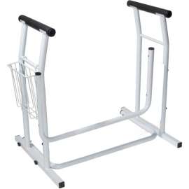 Drive Medical Stand Alone Toilet Safety Rail RTL12079, 300 Lbs. Capacity, White