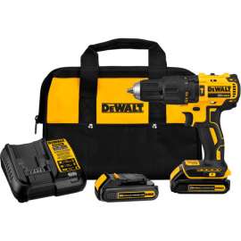 DeWALT 20V MAX Compact Cordless Hammer Drill/Driver Kit, 1/2", Brushless, Li-Ion, 2-Speed