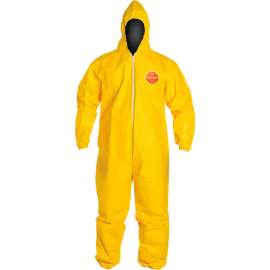 DuPont Tychem 2000 Coverall,Hood,Elastic Wrist/Ankle,Stormflap, NAFTA,Yellow,3X,12/Qty