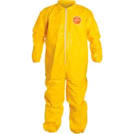 DuPont Tychem 2000 Coverall,Elastic Wrist/Ankle,Stormflap,Taped Seam,Yellow,2X,4/Qty
