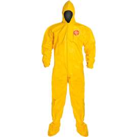DuPont Tychem 2000 Coverall Hood & Socks/Boots, Bound Seam, Yellow, MD, 12/Qty