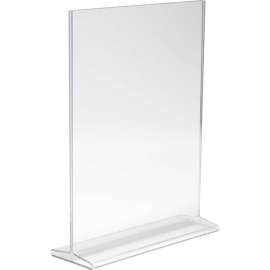 Econoco, Vertical Top Load Sign Holder, HPCT811VTP, 8-1/2"W x 11"H, Clear Acrylic